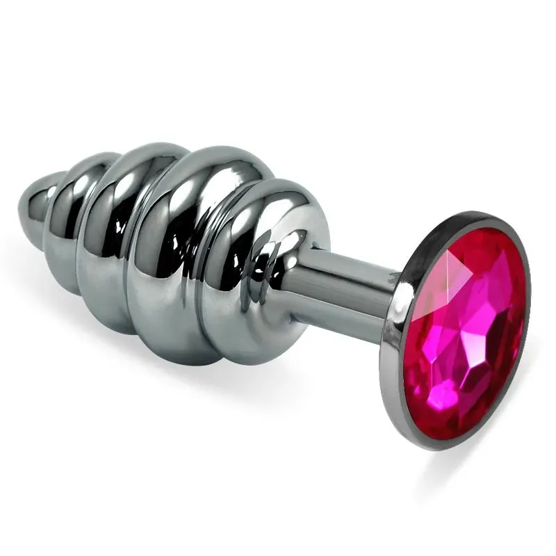 Plug Anal en Espiral Rosebud con Joya Fuchsia – Anal