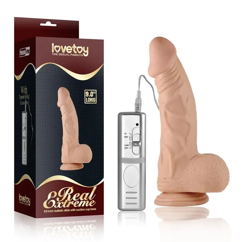 Dildo Real Extreme Dildo con Vibración 9 Natural – Vibradores