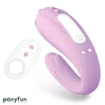 Brightmauve Vibrador para Parejas Doble Motor Control Remoto USB Silicona