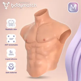 Boomax Traje Torso Masculino Híperrealista Sillicona Líquida Talla M