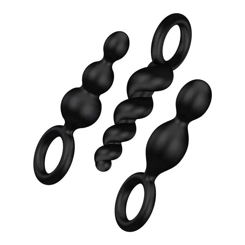 Pack de 3 Plugs Silicona Negro – Anal
