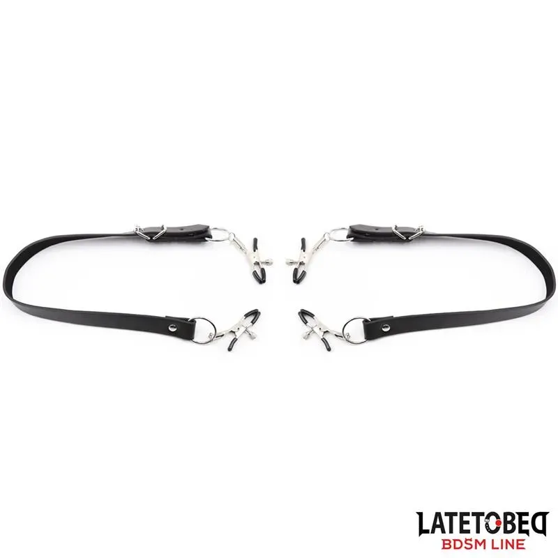 Correas de Bondage para Piernas con Pinzas para Clítoris – BDSM/Accesorios