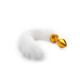Shots Ouch! Plug Anal con Cola Blanca Dorado
