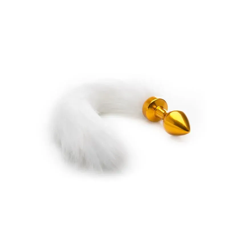 Shots Ouch! Plug Anal con Cola Blanca Dorado – Anal