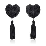 Pezoneras con Encaje y Patrón Floral Negro
