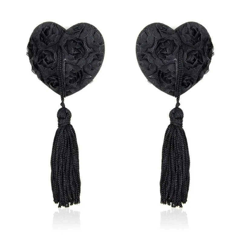 Pezoneras con Encaje y Patrón Floral Negro – Pezoneras