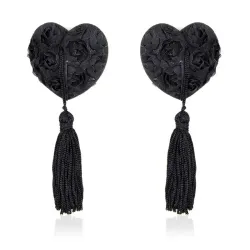 Pezoneras con Encaje y Patrón Floral Negro