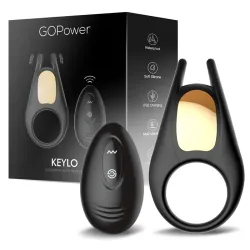 Keylo Anillo para el Pene con Control Remoto y Luces Led USB Silicona