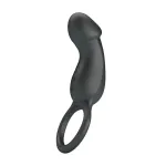 Trae Anillo Vibrador  Silicona USB Negro