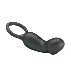 Trae Anillo Vibrador  Silicona USB Negro