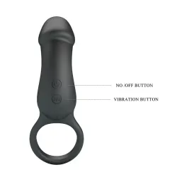 Trae Anillo Vibrador  Silicona USB Negro
