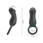 Trae Anillo Vibrador  Silicona USB Negro
