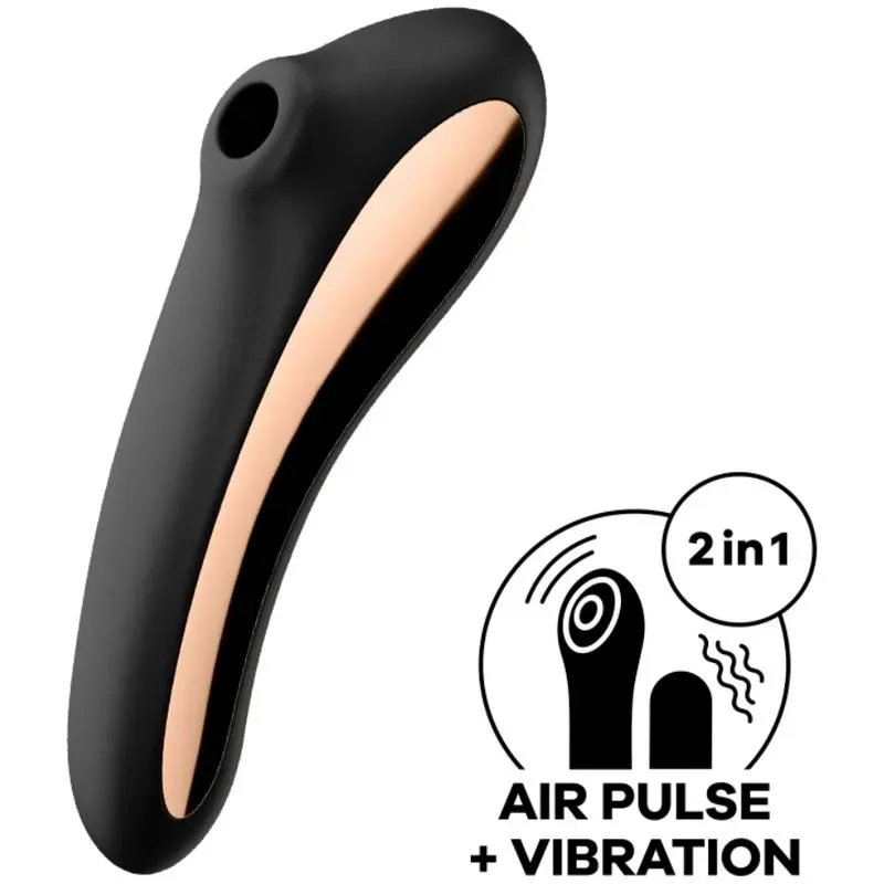 Dual Kiss Succionador y Vibrador 2 en 1 Negro – Succionadores Clitoris