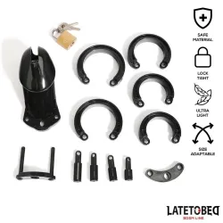 Jaula de Castidad Universal Long Negro