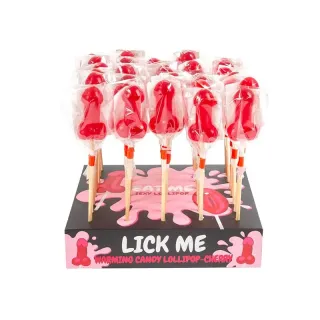Display Piruleta Pene Cereza Efecto Calor Picante 40pcs