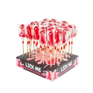 Display Piruleta Pene Cereza Efecto Calor Picante 40pcs