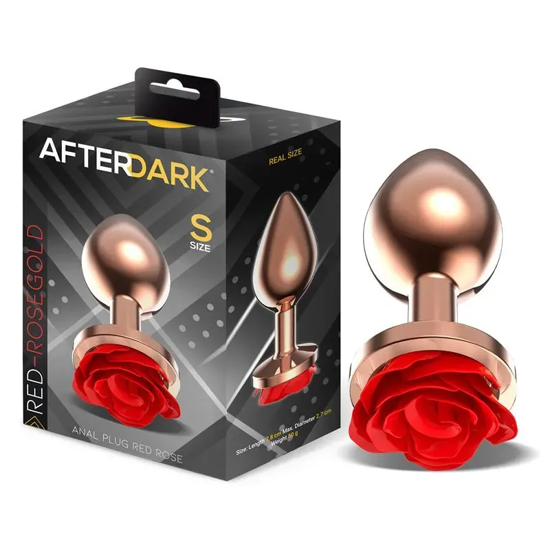 Rose Plug Anal Oro Rosa Rosa Roja en la Base Talla S – Anal