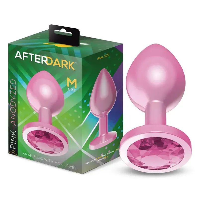 Plug Anal Anodizado Rosa con Joya Talla M – Anal