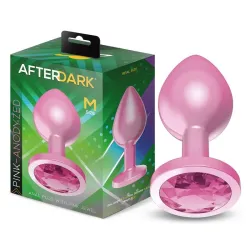 Plug Anal Anodizado Rosa con Joya Talla M