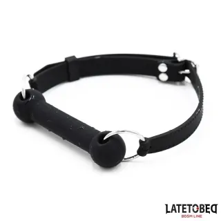 Mordaza Hueso Silicona Negro Ajustable