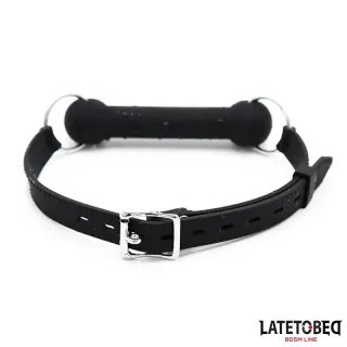 Mordaza Hueso Silicona Negro Ajustable