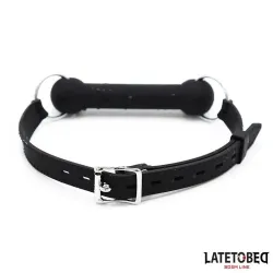 Mordaza Hueso Silicona Negro Ajustable