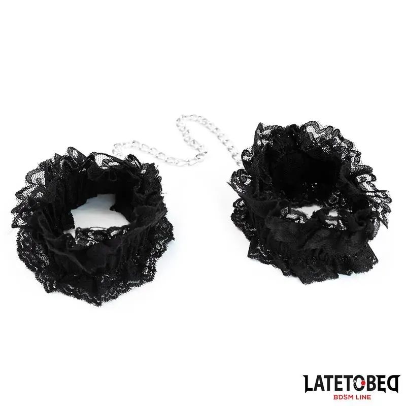 Esposas para Pies de Encaje Elástico Negro – BDSM/Ataduras