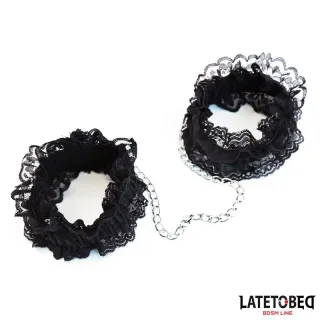 Esposas para Pies de Encaje Elástico Negro