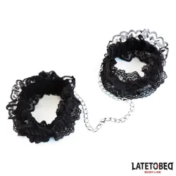 Esposas para Pies de Encaje Elástico Negro