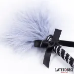 Plumero con Lazo Gris y Negro 25cm