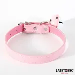 Collar con Cascabel Ajustable Rosa