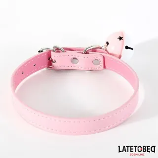 Collar con Cascabel Ajustable Rosa