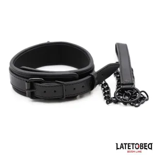 Collar y Correa Neopreno Negro