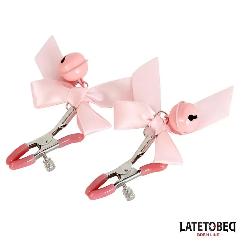 Pinzas para Pezones Lazo y Cascabel Rosa – BDSM/Pinzas Pezones