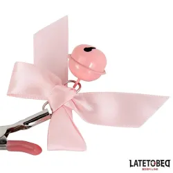 Pinzas para Pezones Lazo y Cascabel Rosa