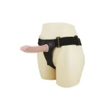 Arnés con Dildo Hueco y Vibración 15.5 x 4.2 cm Natural