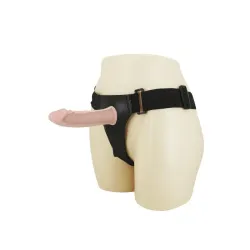 Arnés con Dildo Hueco y Vibración 15.5 x 4.2 cm Natural