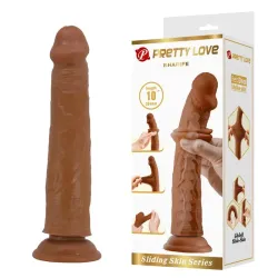 Sharife Dildo con Piel Deslizante-Retractil 25 cm
