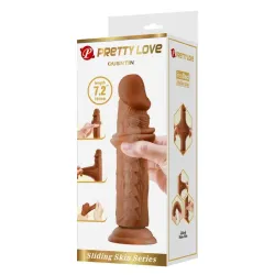 Quentin Dildo con Piel Deslizante-Retractil 18.4 cm