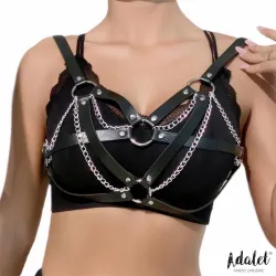 Karina Top Cuero Vegano con Cadenas Talla Única