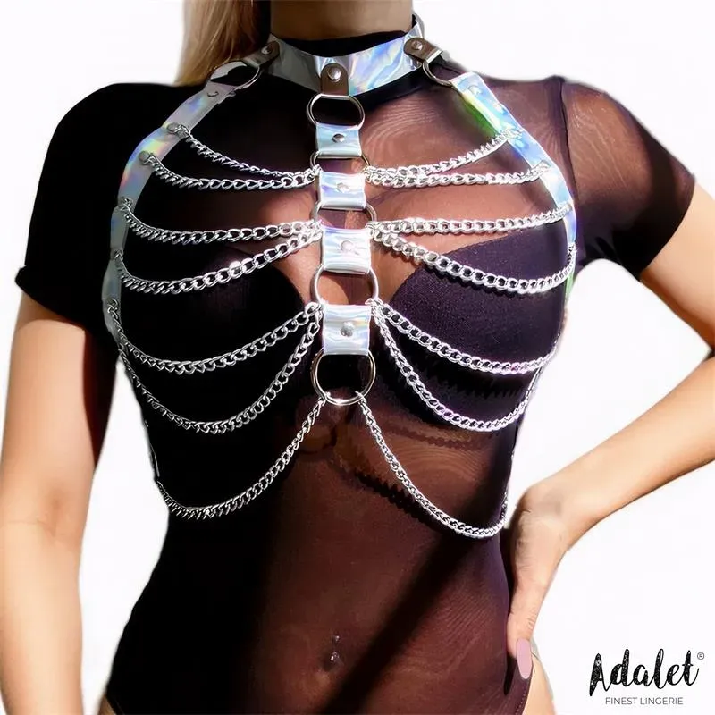Bianca Arnés Cuero Vegano con Cadenas Talla Única – Fetish/Bondage