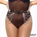 Nadine Cinturón Cuero Vegano con Cadenas Tall Única