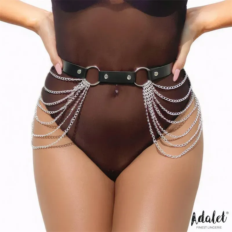 Nadine Cinturón Cuero Vegano con Cadenas Tall Única – Fetish/Bondage