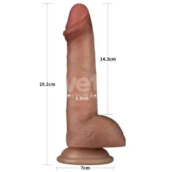 Sliding Pro Dildo Piel Deslizante-Retráctil Dual Layer 7.5