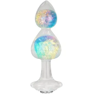 Gemoria Plug Anal de Silicona con Centro de Cristal Multicolor