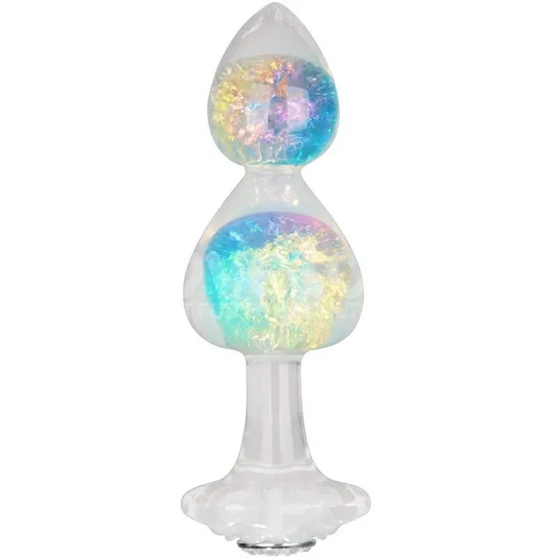 Gemoria Plug Anal de Silicona con Centro de Cristal Multicolor – Anal