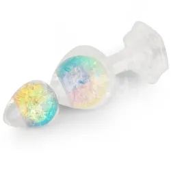 Gemoria Plug Anal de Silicona con Centro de Cristal Multicolor