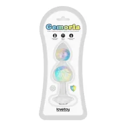 Gemoria Plug Anal de Silicona con Centro de Cristal Multicolor