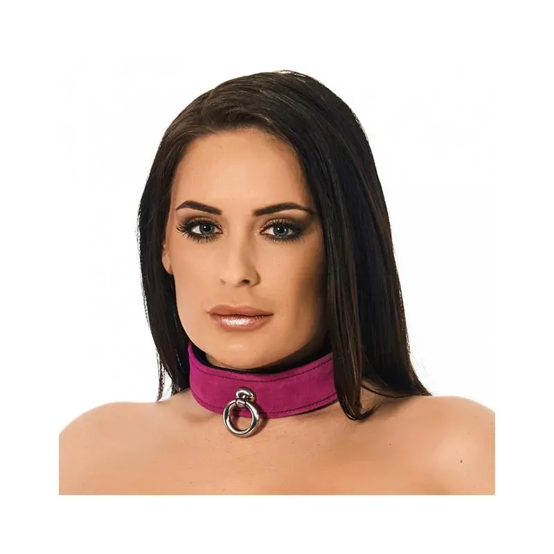 Collar de Cuero Rosa Ajustable – Collares