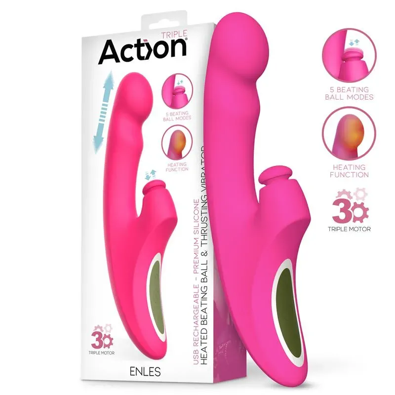 Enles Vibrador con Beating Ball, Thrusting y Función de Calor – Vibradores